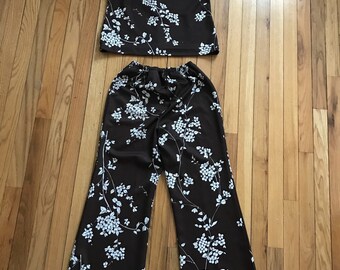 1970s two piece lounge wear set