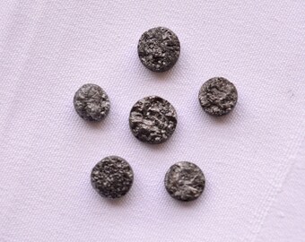 5 Pieces Round Flat back Conflict Free Black Natural Rough Raw Uncut Diamond, 5mm To 6mm