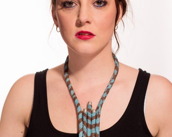 Necklace blue Brown and indigo African design