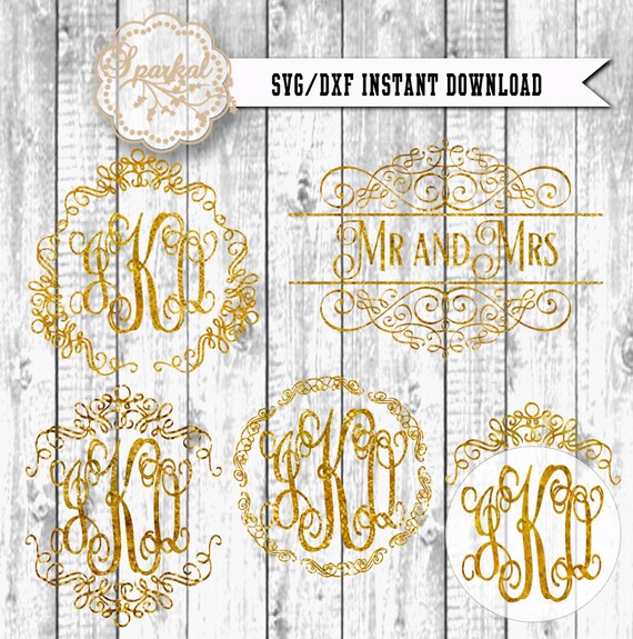 Download MR & MRS Monogram SVG Frames Split Monogram Frame Wedding