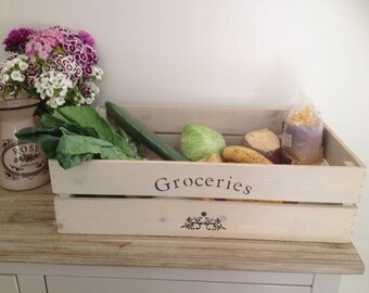 Apple Crate, bushel box, Fruit crate, Groceries crate, groceries box, wooden crate, apple crate