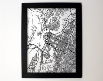 Chattanooga Map / Laser Cut Map / Chattanooga TN / Chattanooga Art / Chattanooga Tennessee / Framed Map / Wedding Gift / Anniversary Gift