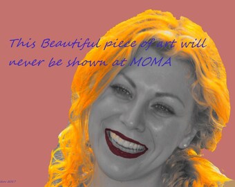 Female Smiling Humor wall art pop art funny joke Canvas print 21X14