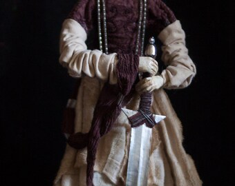Art doll in mixed technique