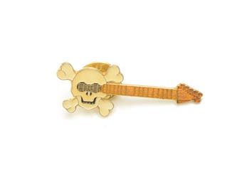 Punk rock badge, Guitar enamel pin, music enamel pin, punk enamel pin, backpack pin, denim jacket pin, punk flair, skull enamel pin