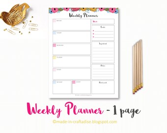 daily to do floral checklist with categories pdf planner