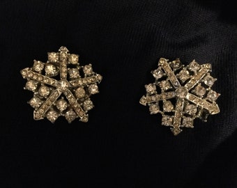 Pair of Vintage rhinestone brooches