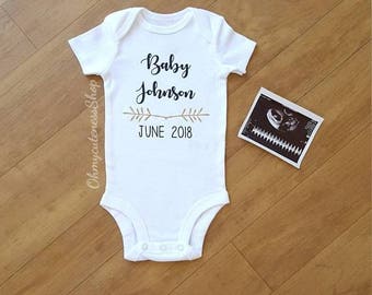Personalized Announcement | Pregnancy Announcement Onesie® | Coming 2018 | Baby Announcement | Pregnancy Reveal | Baby on the Way | New Baby