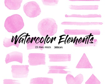75% Off Sale-Purple Watercolor Elements-Watercolor Shapes-Scrapbooking Designs-Invitations-Logos-Clipart Designs