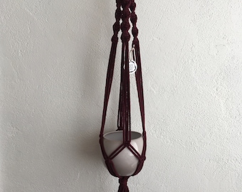 Plum Purple Macrame Plant Holder