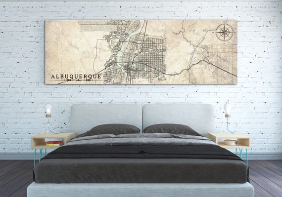 ALBUQUERQUE NM Canvas Print New Mexico Vintage map Albuquerque ALBUQUERQUE NM Canvas Print New Mexico Vintage map Albuquerque