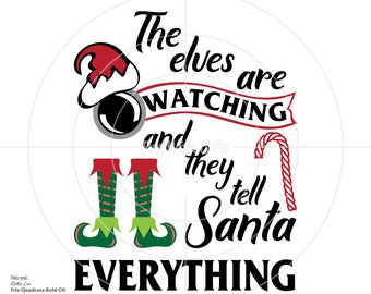 Elves Are Watching SVG File, Christmas Elf, Elf SVGs, Christmas SVG, Santa SVG, Elf Cam, Elf Watch, Elf Clipart, Elf Surveillance, Clipart