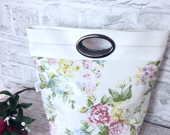 oilcloth bag, grocery bag, knitting bag, women's handbag, market bag, vegan tote, gift for her, lady's handbag, flower bag, everyday bag