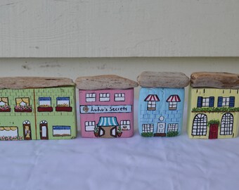 OAK Hand Painted Driftwood Village