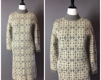 Vintage 60s dress / 1960s dress / vintage 70s dress / 1970s dress / sweater dress / shift dress / day dress / party dress / 8390
