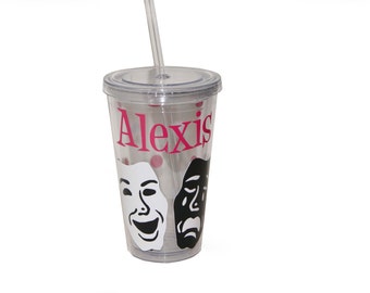 Personalized Acrylic Tumbler - Theater / Drama Masks