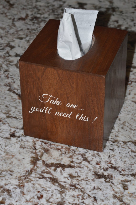 Personalized Wedding Tissue Klennex box cover - shabby chic - Crate & Barrel