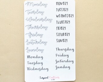 Bullet journal Daily Headers, daily headers, planning sticker, journal sticker, weekly header, bujo sticker