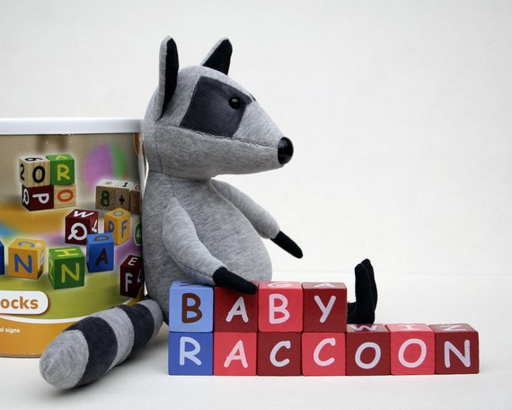 Baby Raccoon cuddly plush toy cute soft animal plushie