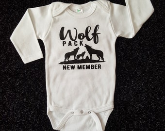 Unisex baby clothes, wolf baby bodysuit, infant bodysuit, printed baby t-shirt, new baby gift, coming home outfit, trendy baby clothes