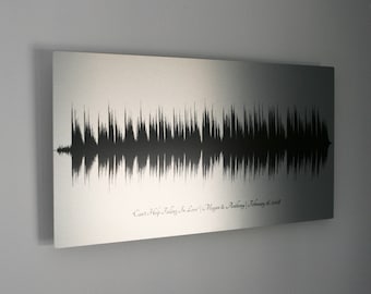 Tin Anniversary Gift, 10 Year Anniversary Gifts for Husband, Wedding Song Sound Wave Art, 10th Anniversary Aluminum, Gift for Men, for Women