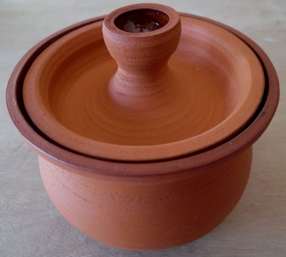 Terracotta Ceramic Canister Wheel Thrown Sugar Jar Kitchen