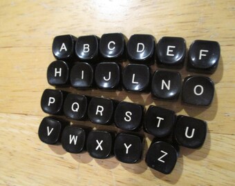 Vintage Typewriter Black Keys - For Jewelry Making and Crafts