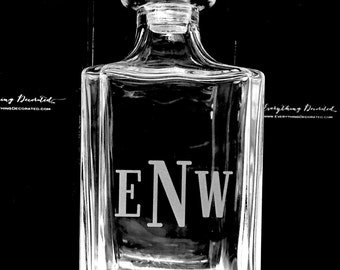 decanter whiskey personalized custom engraved glass scotch liquor