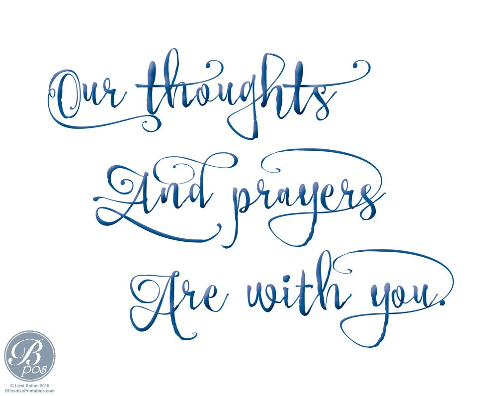 Our thoughts and prayers Card Encouragement Sympathy