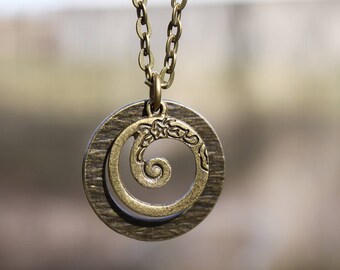 Brass Necklace Brass Pendant Necklace Boho Necklace Bohemian Necklace Pendant Bohemian Jewelry Boho Jewelry Gift for women Gift for her