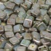 2-HOLE CZECH GLASS Tiles - Alabaster Blue Luster - 6 x 6mm - Two Hole Bead - Czech Pressed Glass Beads - Two Hole Square Beads - 25 Beads