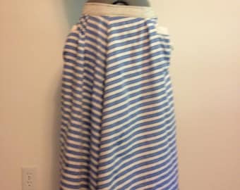 Vintage Blue and White Striped Skirt