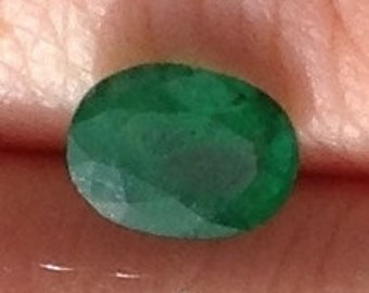 Green Emerald 1.20 Carat Oval 5.75x7.75mm Natural Zambian Gemstone with Video