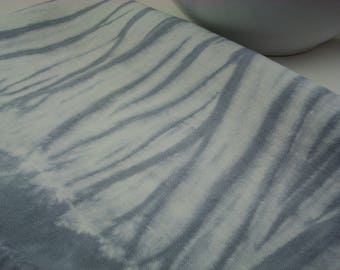 Grey Linen Kitchen Towel, Grey Shibori Tea Towel, Hand Dyed Dish Towel, 100% Flax Linen