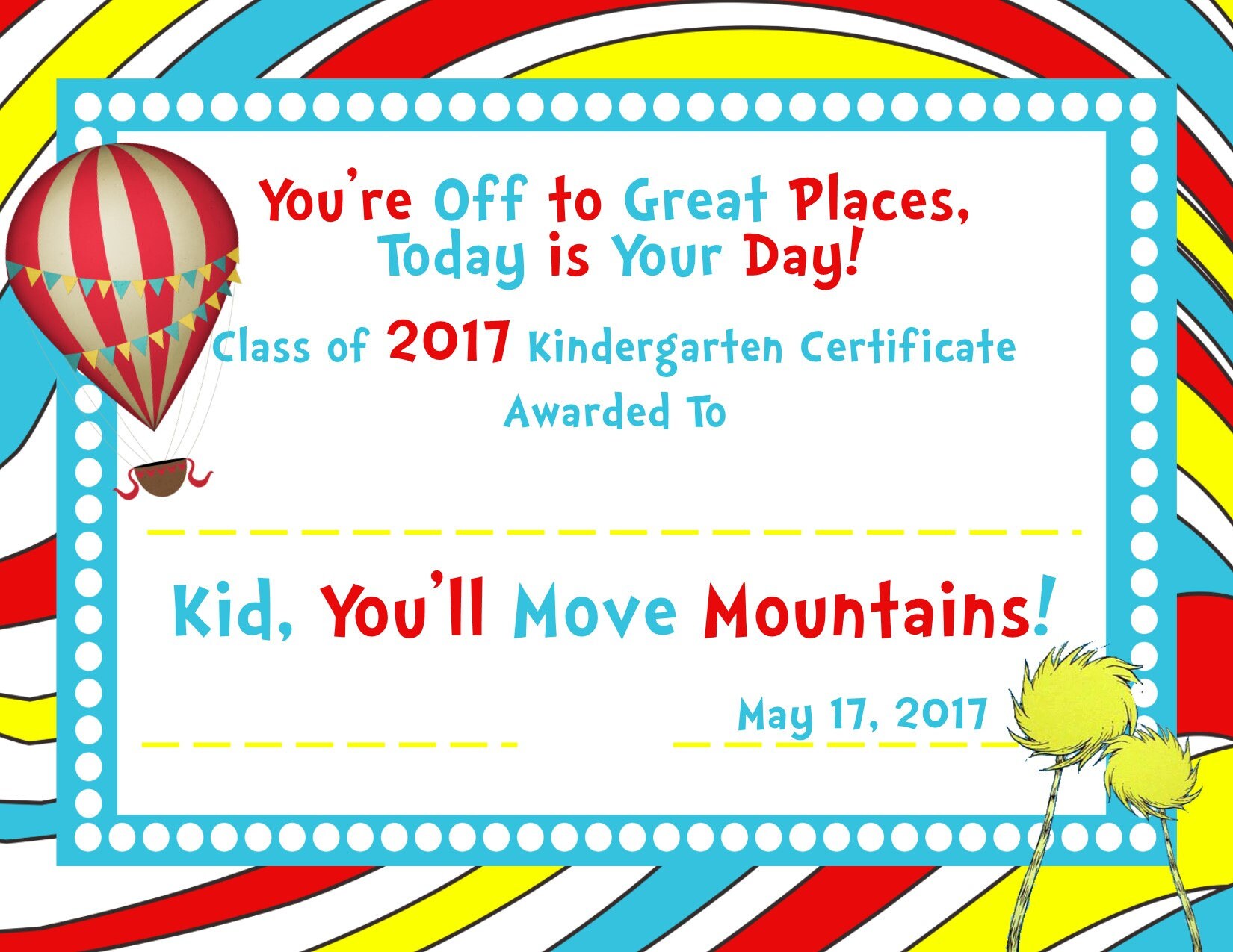 Dr. Seuss Certificate Printable
