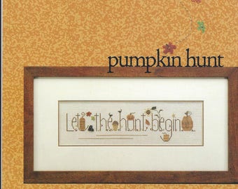 Pumpkin Hunt Counted Cross Stitch Pattern Heart in Hand Needleart 2003