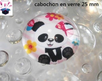 1 cabochon clear 25 mm panda theme