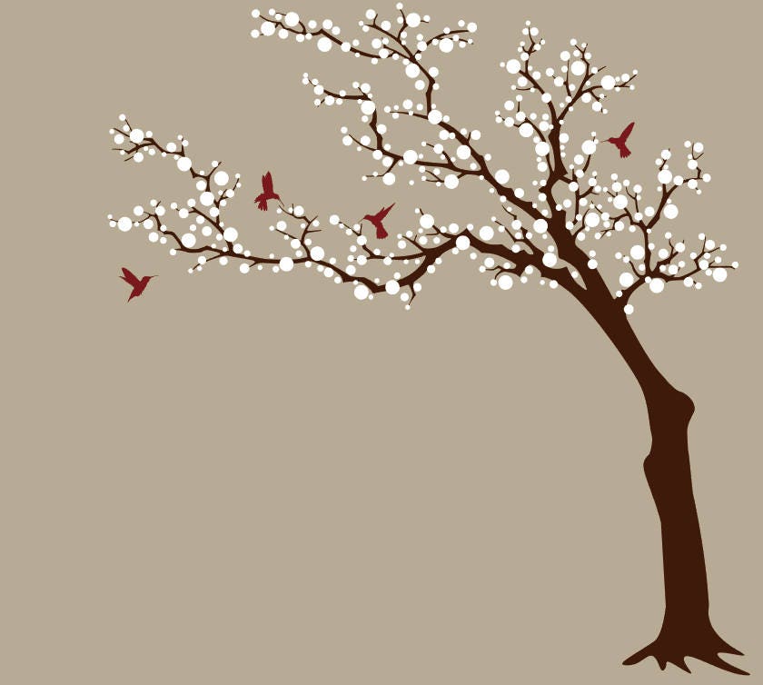Cherry blossoms Tree decal nursery wall decal baby wall decal