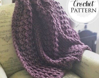 Chunky Blanket CROCHET PATTERN - Crochet Chunky Blanket Pattern - Beginner Crochet Throw - Easy Crochet Afghan - Lapghan Pattern -