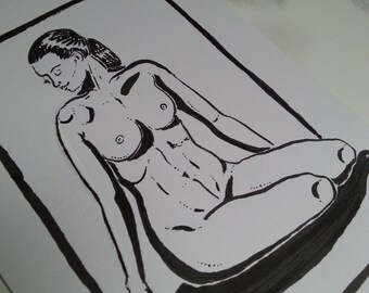 Original Ink Drawing 17 x 12 cm