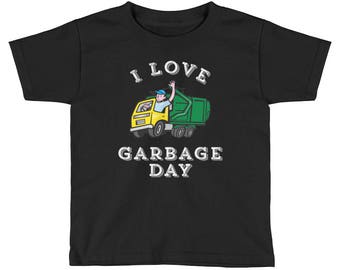 I Love Garbage Day Kids T-Shirt - - garbage truck shirt - Kids Truck Shirt - Girls Truck Shirt- Boys Garbage Truck Shirt