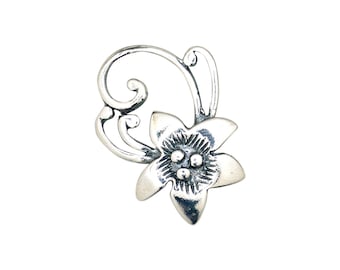 Big Flower Toggle Clasp 27 x 21 mm -Sterling Silver (#9587)