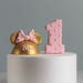 Gold Fondant Minnie Cake Topper Set. Personalized. Happy Birthday Minnie Mouse. Edible Minnie Cake Topper. 1st Birthday. Pink and Gold.