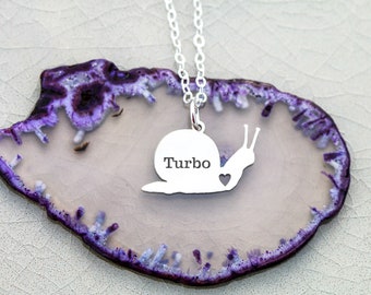 Snail Necklace • Mollusk Gastropod Sterling Silver Gift • Personalized Pet Charm • Cute Pet Unique Gift • Animal Cute • Pendant Necklace