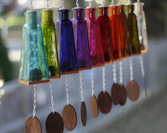 Glass Pyramid Wind Chime - Outdoor Decor - Garden Gift - Gifts for Mom - Outdoor Decor - Patio Decoration - Backyard Chimes - Outdoor Living