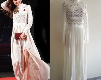 Kate Middleton/ Self Portrait Inspired Dress/ Maxi dress/ Lace gown/ long sleeve gown/ wedding dress/ Duchess of cambridge/Premium lace