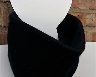 Neckwarmer, Cashmere Neck warmer, Gaiter, Upcycled Black
