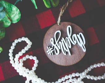 SHIPLAP Christmas Ornament / Rustic Ornaments / Farmhouse Christmas Ornaments