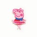 1x PEPPA PIG ballerina dancer patch Iron On Embroidered Applique cartoon pink red blue tutu fun kid diy project dress shoes hat t-shirt