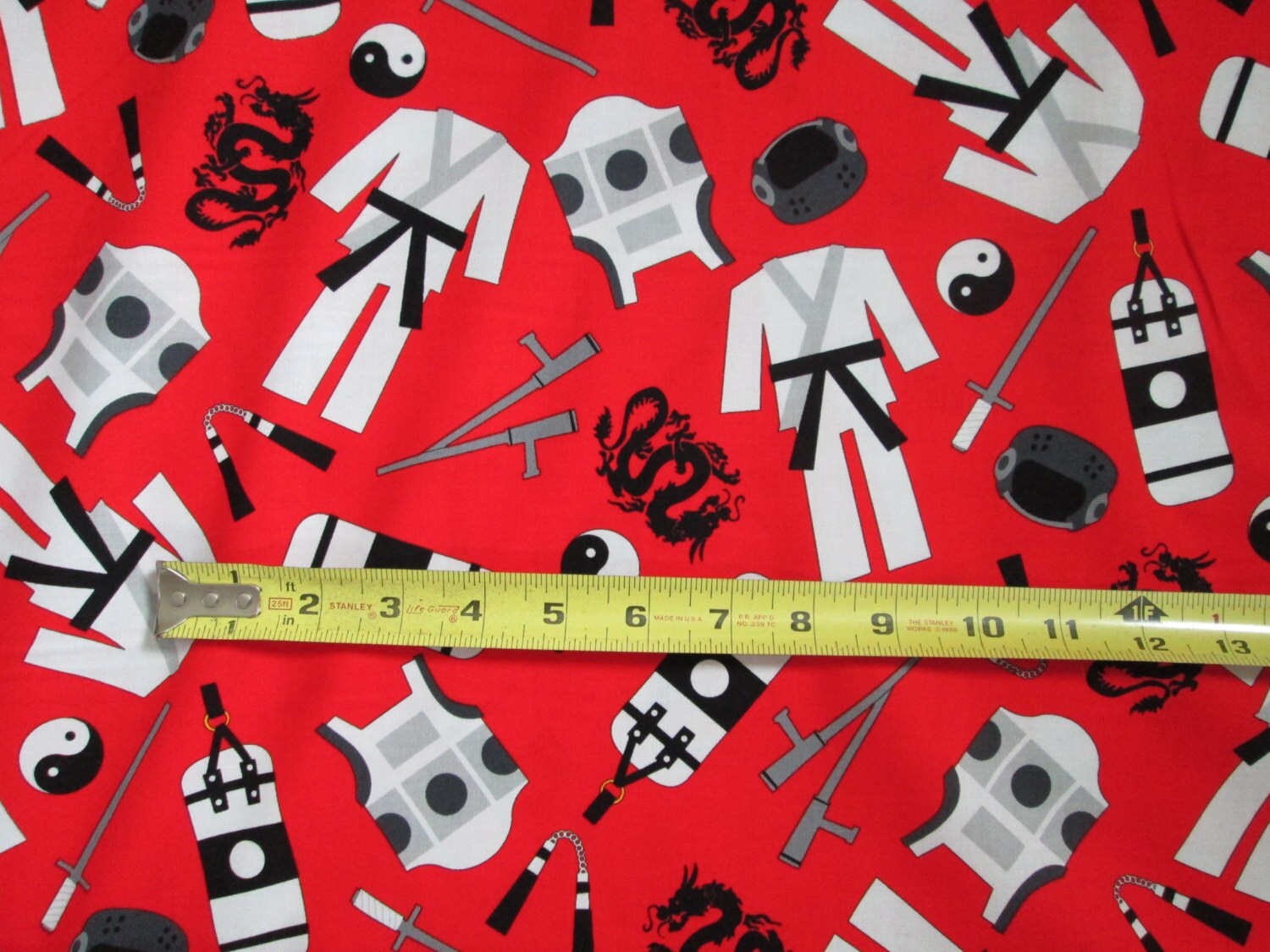 Karate Martial Arts Red Cotton Fabric Fat Quarter Or Custom Listing
